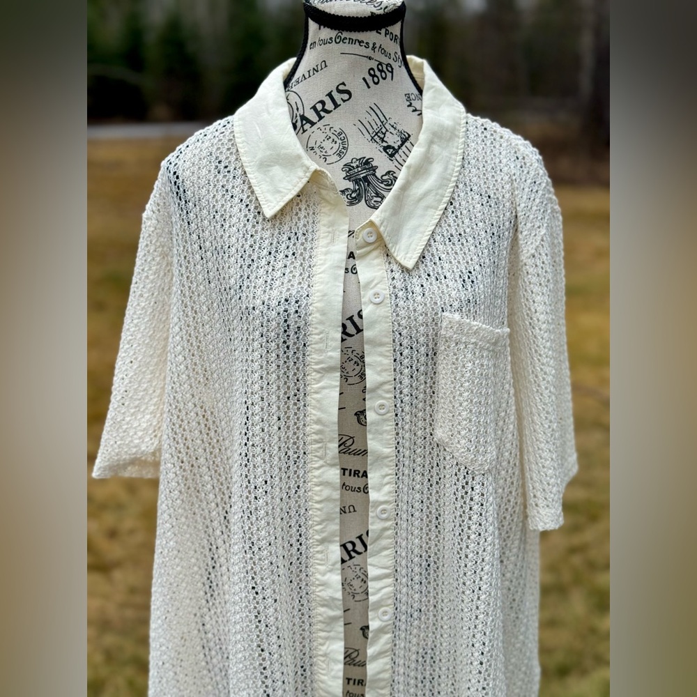 Chic Cream Button Down Shirt for Women